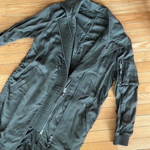All Saints Oren Light Parka, Olive, Size Small - Picture 3 of 6